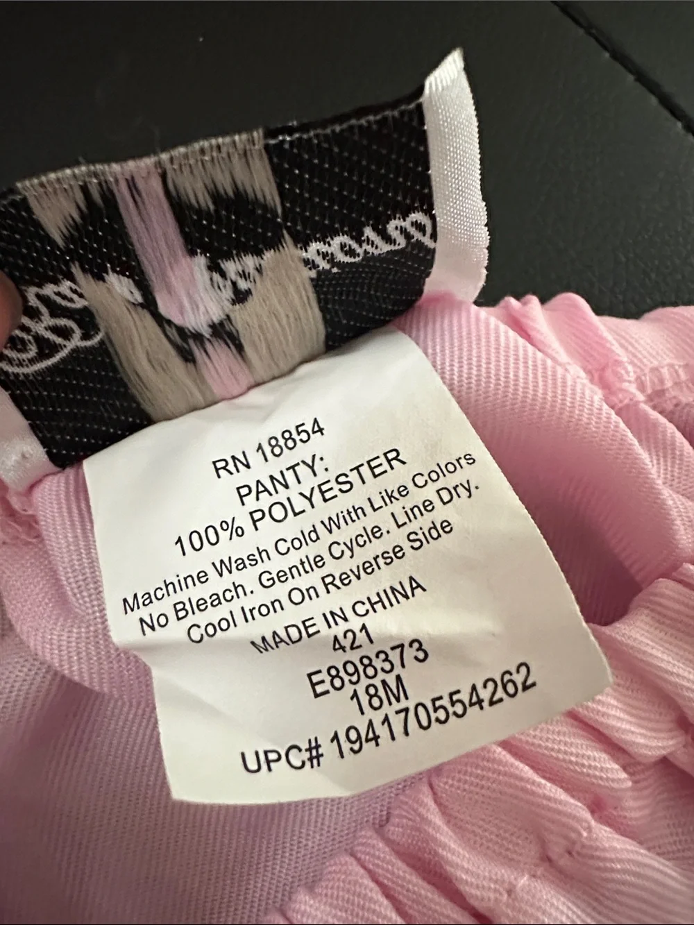 Rare Editions Pink Dress with White Collar and Navy Trim